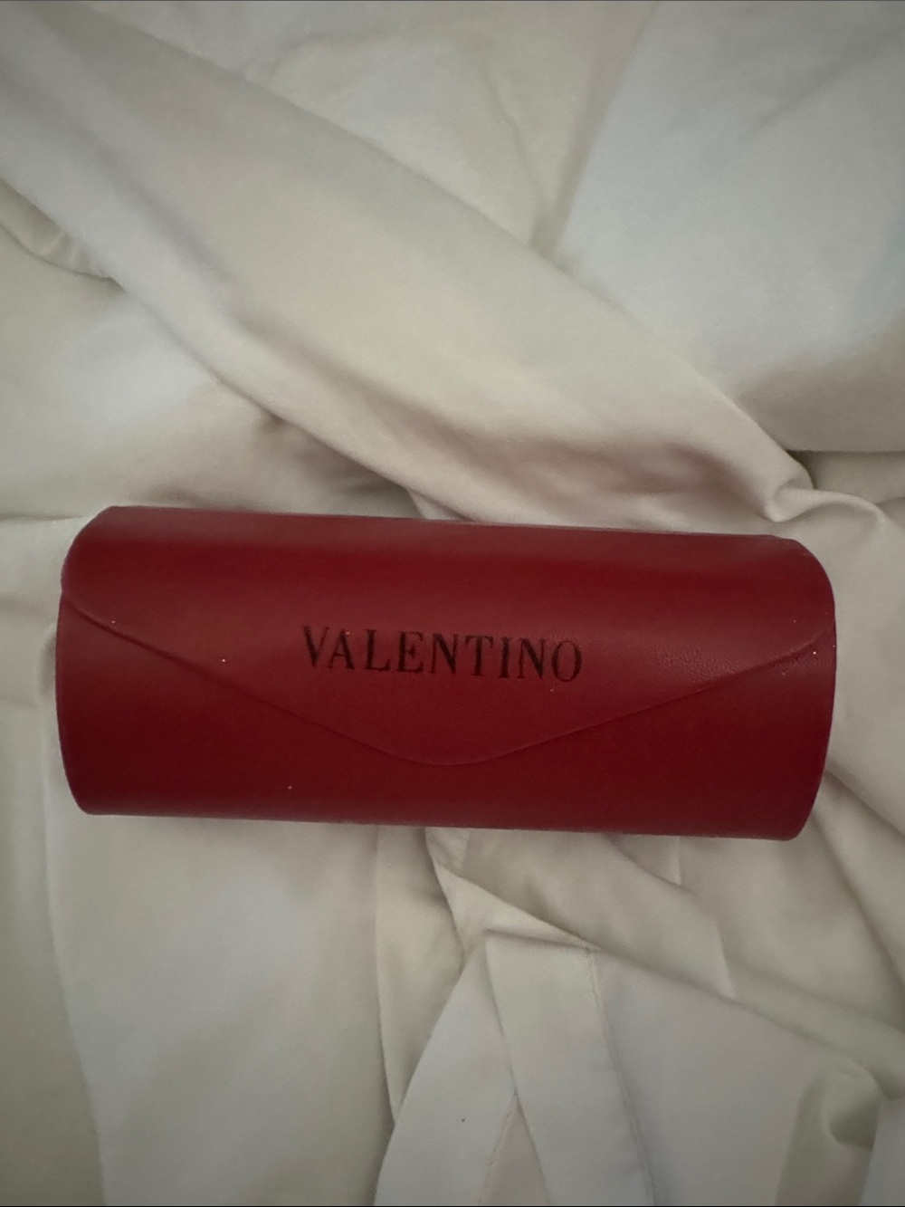 Valentino Red Leather Eyewear Case
